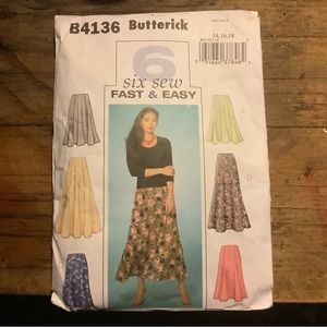 Butterick sewing pattern. Six and sew fast and easy.. #B4136